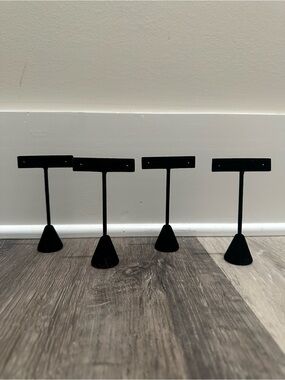Black Velvet Earring Display Stands - Set of 4